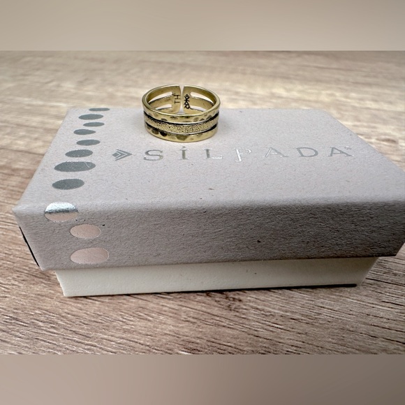 Silpada NWT mini ring for finger or toe, hammered gold like finish - Picture 1 of 7